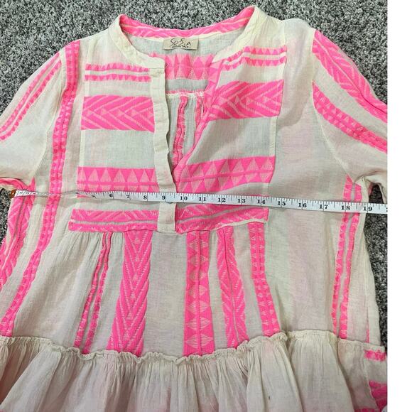 Sophia Tori Dress Hot Pink Women’s S/M, Flowy BohoCore Embroidered Made in Italy - Picture 9 of 10